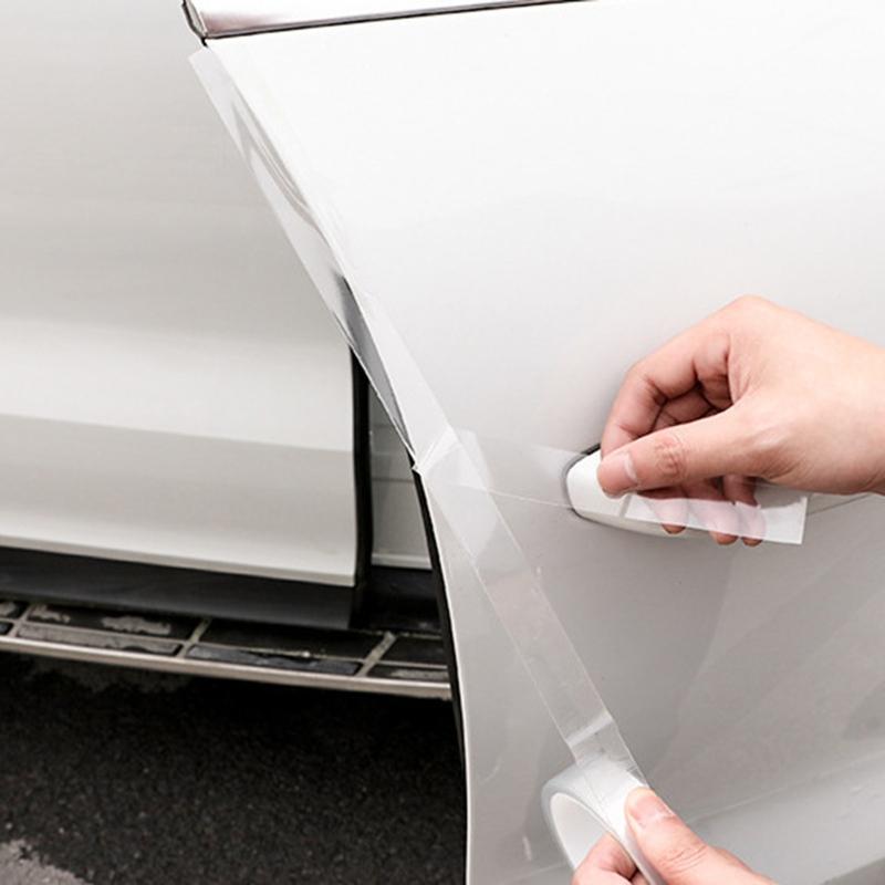 Прозрачная защита кромки двери автомобиля, защита порога от царапин, водонепроницаемая лента для автомобилей, противоударная полоса