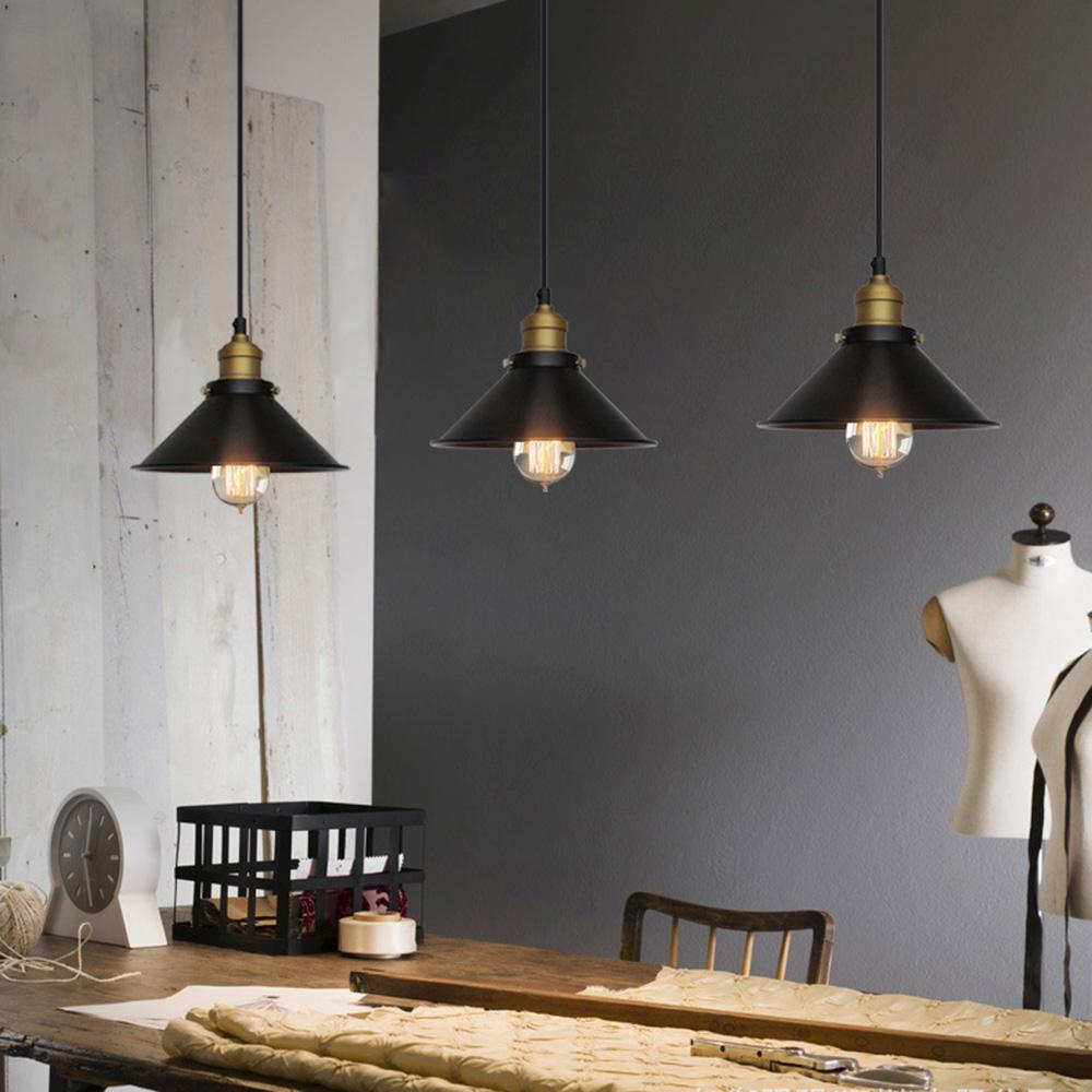 Винтажный подвесной светильник, украшение, винтажный промышленный ретро-подвесной светильник E27, абажур для кухни, столовой, спальни, домашнего освещения