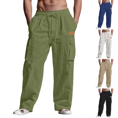 Мужские брюки, пляжные брюки, однотонные, удобные, дышащие, повседневные, для отдыха