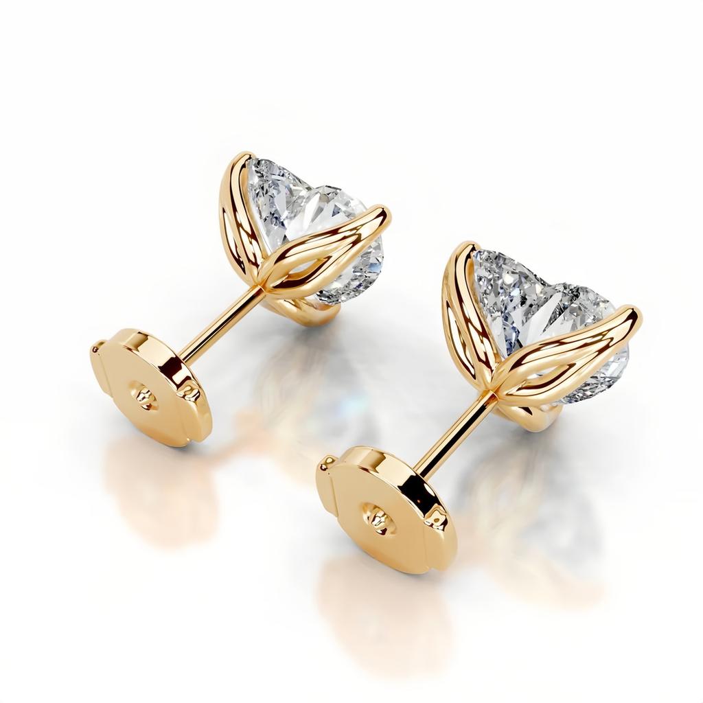 WUIHA 925 Sterling Silver 2 CT Heart Cut D Color Real GRA Moissanite Diamonds Gemstone Studs Earrings Fine Jewelry Pass Test
