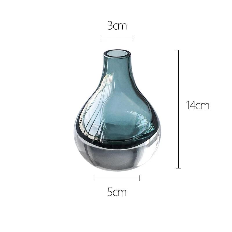 DXUIALOI Nordic Creative Colored Transparent Glass Vase Housewarming Gift Home Living Room Flower Arrangement Vase Decoration