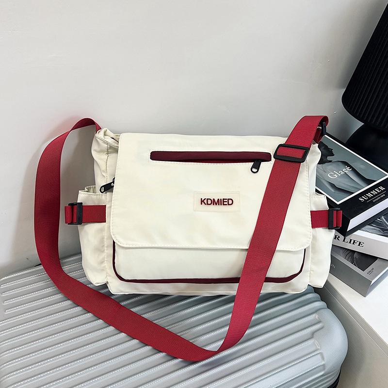 Crossbody Bag Women's Harajuku Tooling Style Letter Shoulder Bag Retro Versatile Casual Student Mailman Bag Women