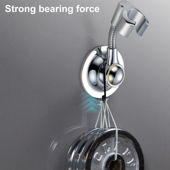 Shower Head Holder Suction Cup Bracket 360 Degree Rotation Adjustable Angle Shower Bracket Strong Adsorption Easy Install Shower Wall Mount