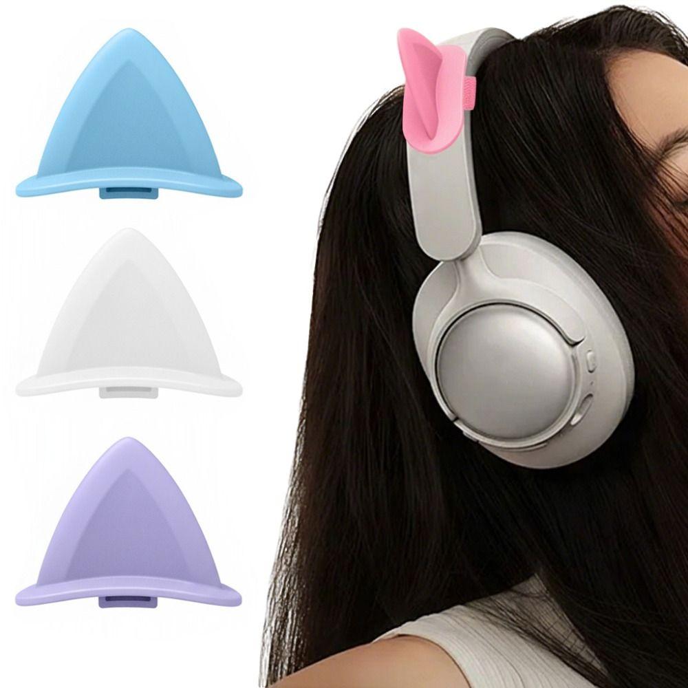 2 Pack Silicone Cat Ears Headphone Decorations Adjustable Headphone Accessories  Girls