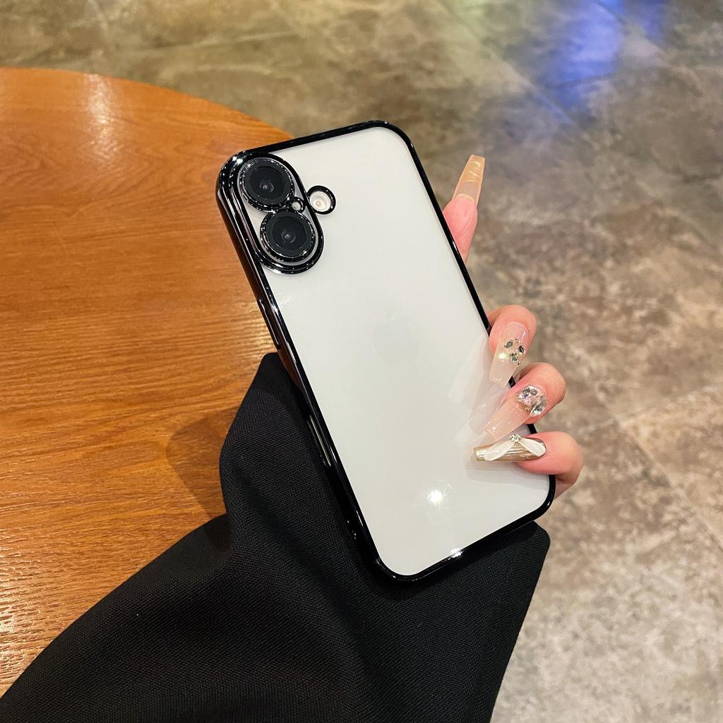 Чехол для полной защиты объектива iPhone 16 15 14 13 12 11 Pro Max, чехол с роскошным покрытием, прозрачный силиконовый мягкий чехол для 16 ProMax