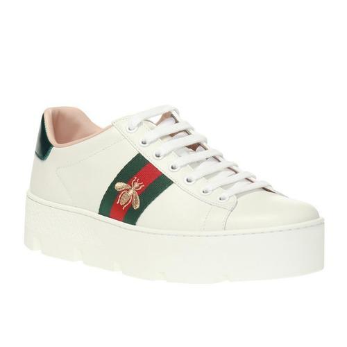 Gucci ACE Вышитые кожаные низкие кеды Женские Белые 577573 DOPE0 9064