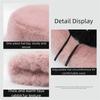 Imitation Fur Plush Bucket Hat Fluffy Hat Winter Cap Elegant Artificial Fur Hat  Female/Girls