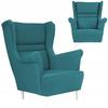 Zoja Scandinavian Family Furniture Wing Chair Turquoise Blue Sea