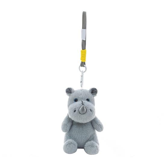 Plush Pendant Wrist Guard Rhino Design Soft Velvet Ergonomic Wrist Support Fluffy Typing Pad Bag Charm