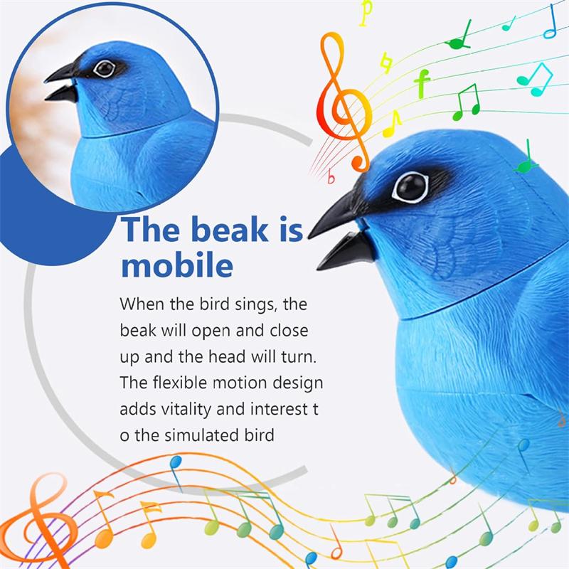 Игрушка-симулятор птицы на батарейках, поющие птицы, активируемые звуком и движением, с подвижной мышью и головой, игрушки для детского садового декора
