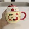 Креативная рождественская керамическая кружка Apple, кофейные чашки с крышкой, чашка для молока и воды, чайная чашка, рождественский подарок друзьям