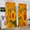 2PCS- Sunflower - Printed Curtain - Polyester Material - Suitable for Bedroom, Living Room, Study (can Be Customized)