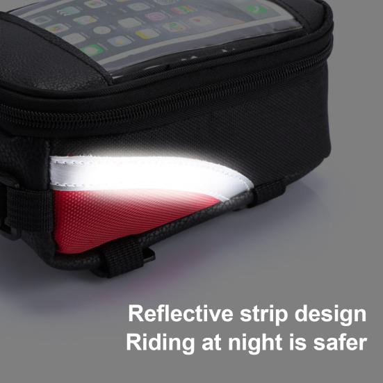 Сумка на раму велосипеда, водонепроницаемая сумка из ткани Оксфорд с сенсорным экраном и застежкой-молнией, сумка для передней трубки для горного велосипеда