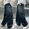 Children's clothing, boys' spring pants, 2026 new style, mid to large size, boys' spring and autumn jeans, boys' spring wide leg pants, trendy