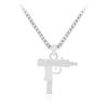 Submachine Gun Uzi Alloy Pendant Trendy Chain Necklace With Design Geometric