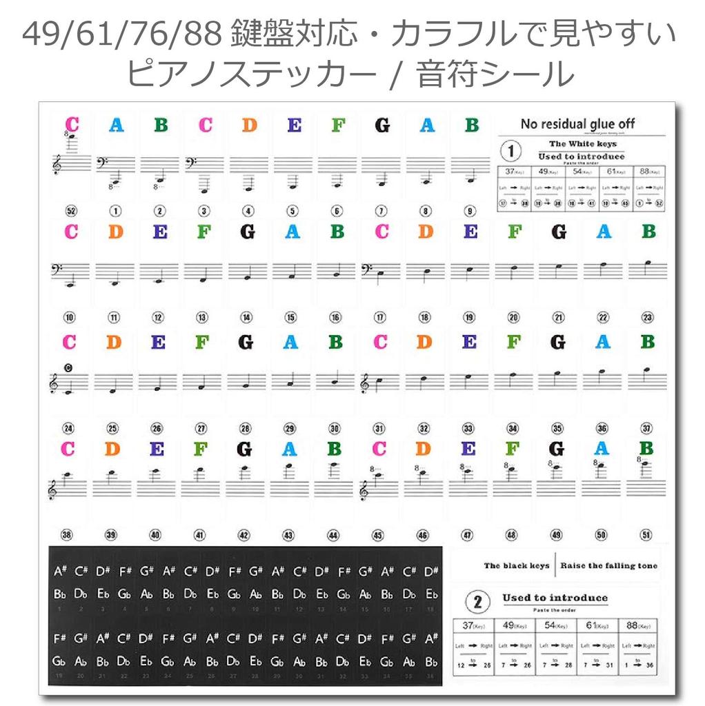 ColorfylCoco совместим с 49 61 76 88 наклейками на клавиатуру фортепиано наклейки на пианино для приклеивания пинцетов в комплекте клавиатура наклейки на клавиатуру с музыкальными нотами