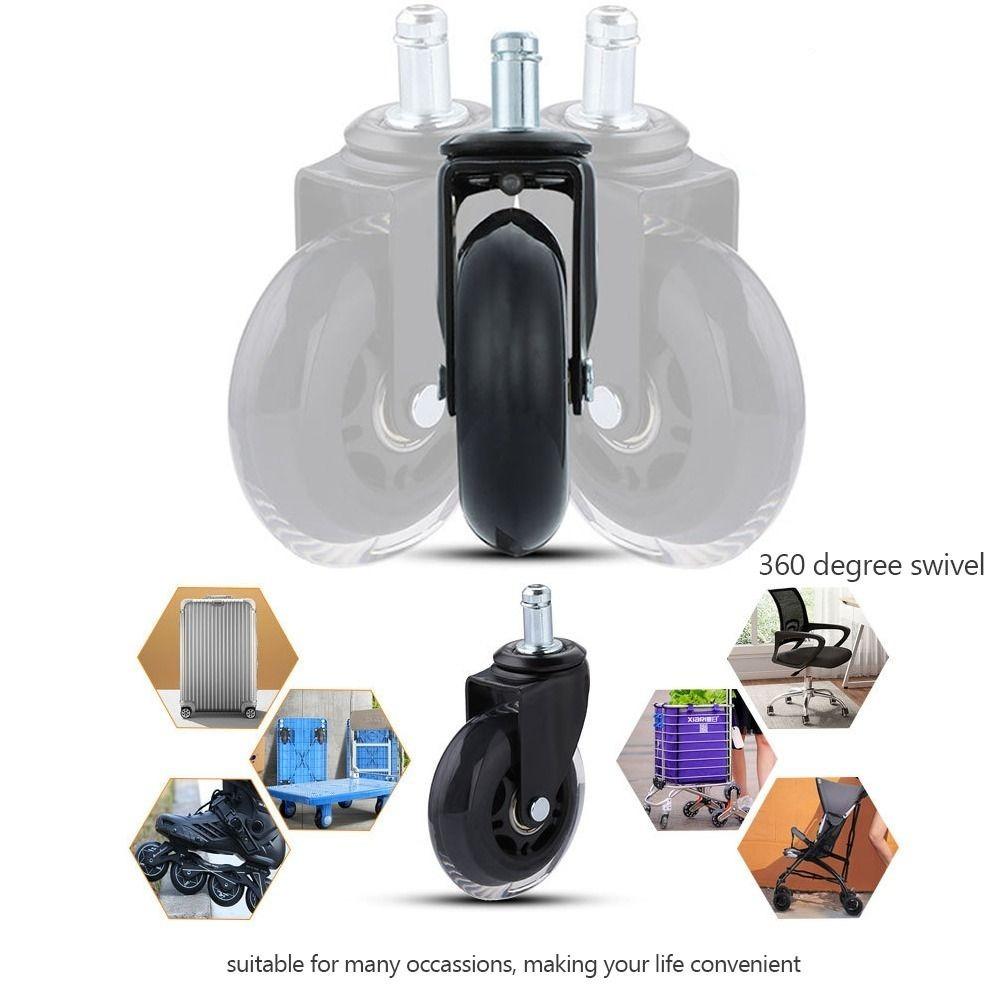 5 шт. Бесшумные Поворотные Резиновые Колесики PU Поворотные Колесики Новое Универсальное Колесо для Домашнего Офисного Стула