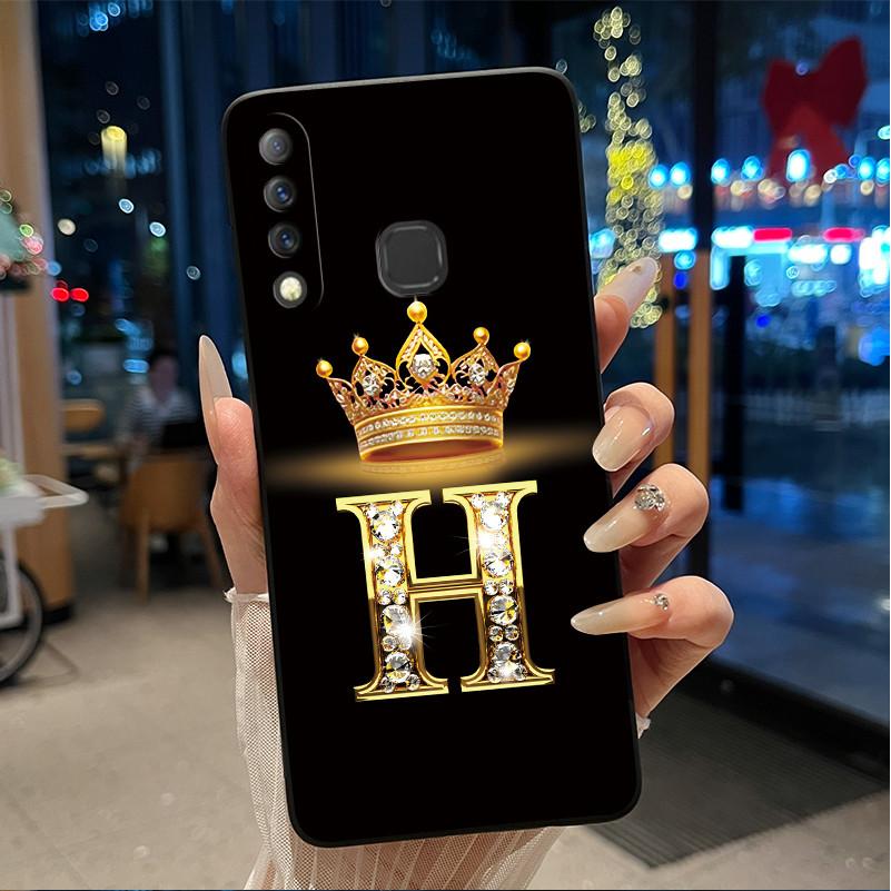 Красивый чехол-корона с буквами от А до Я для Infinix S4 Smart3 Plus X626 X267, черный, из мягкого силикона, противоударный