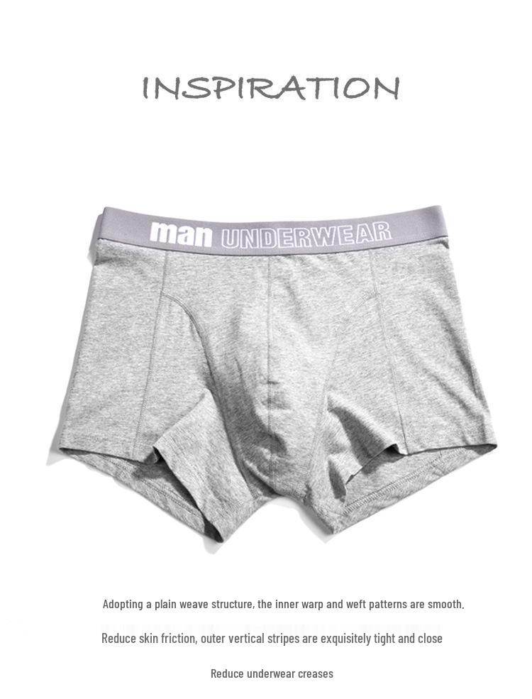 Мужские боксеры-брифы из чистого хлопка со средней посадкой, свободные - Удобные, дышащие, больших размеров (Длинная)