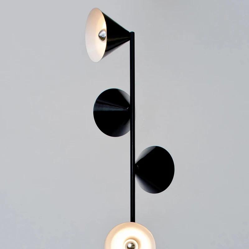 Скандинавский торшер Креативные 6 ламп Железный черный торшер Для гостиной Спальни Домашнего декора Черный торшер