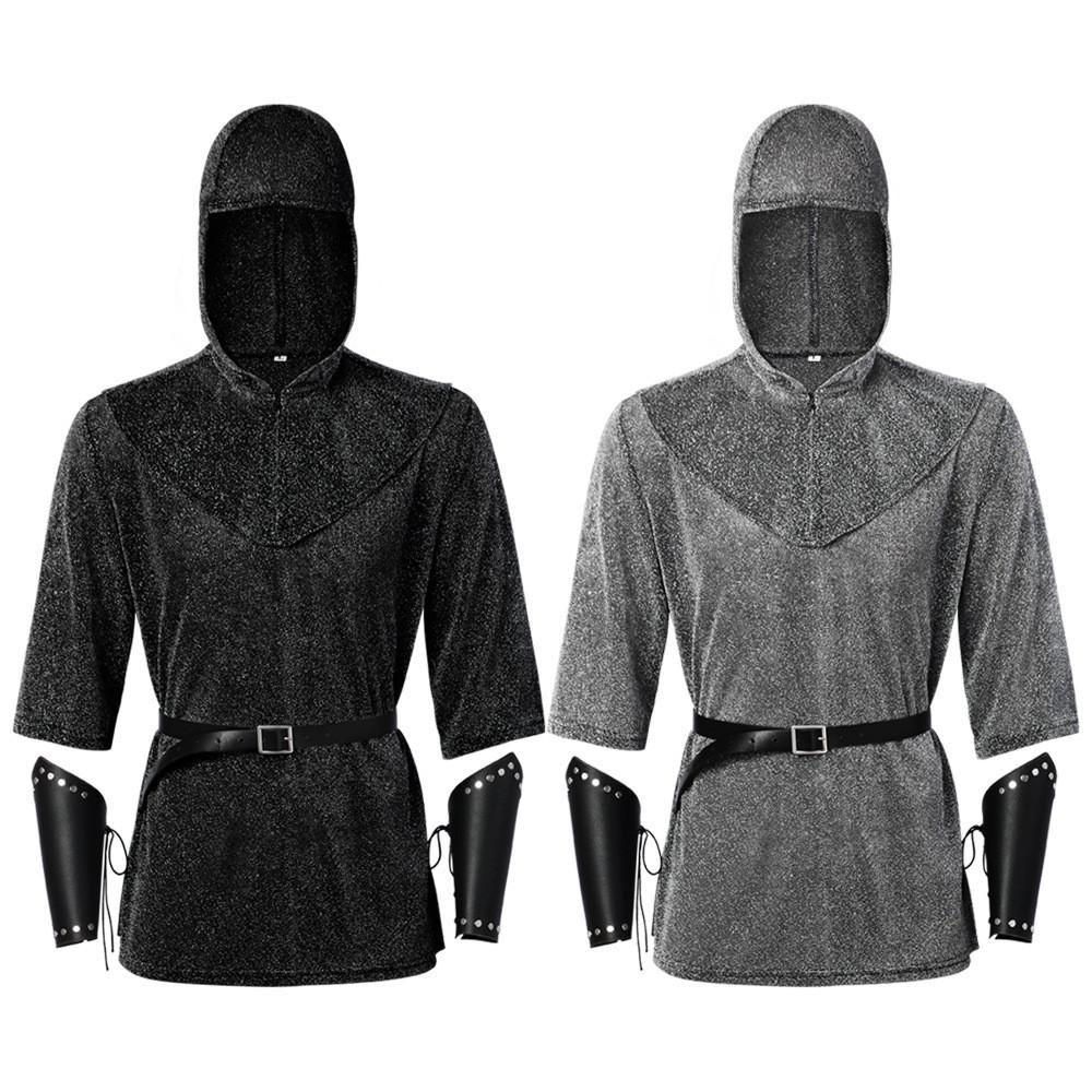Fantasy Knight Cosplay Costume With Polyester Fabric For Halloween And Theater Performances