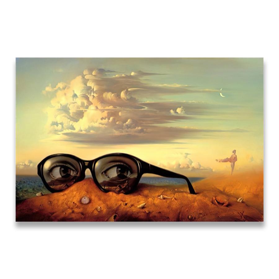 The Waves Book Sailboat Picture Canvas Painting Diary of Discovery By Vladimir Kush Salvador Dali Canvas Art Print Poster