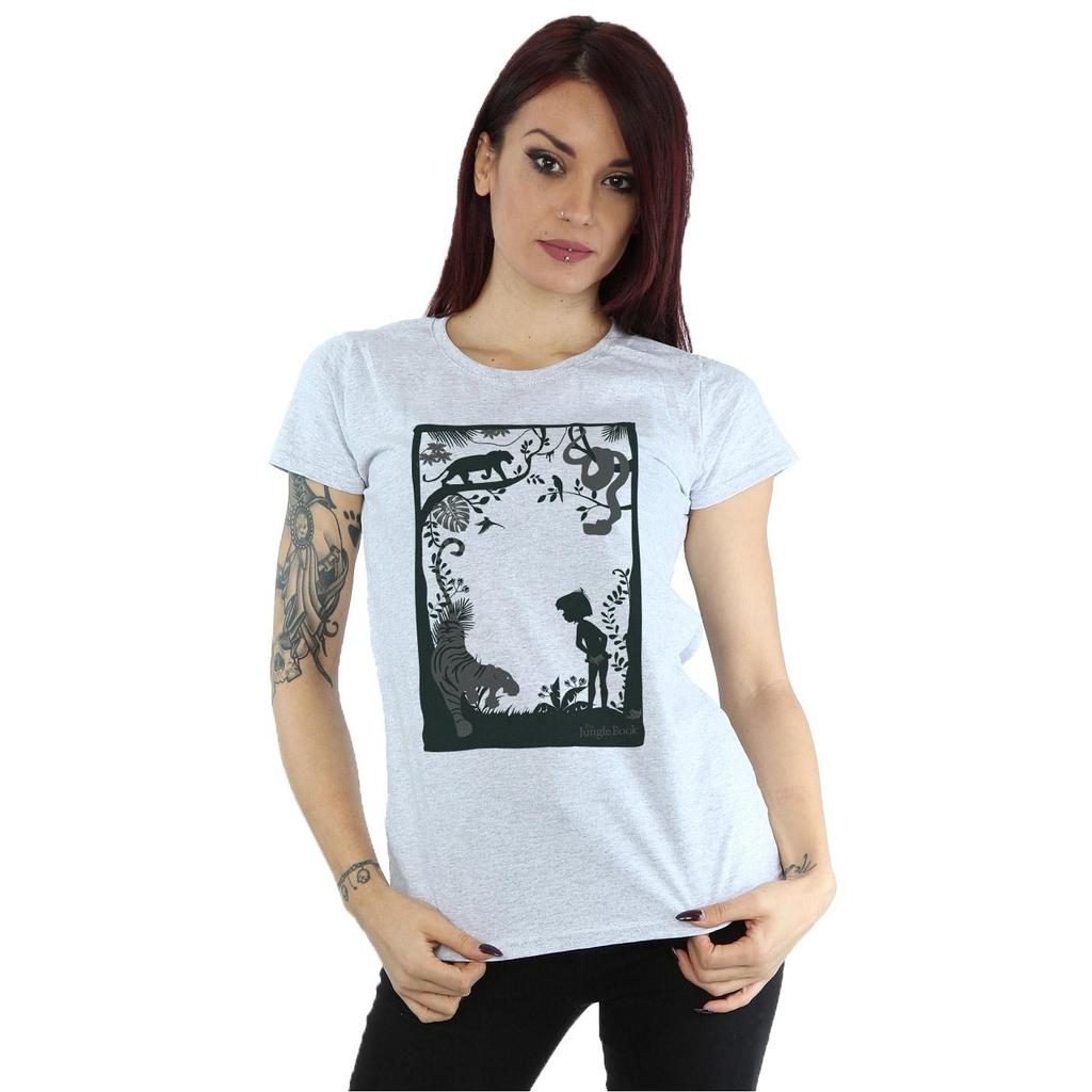 Disney Womens/Ladies The Jungle Book Silhouette Poster Cotton T-Shirt