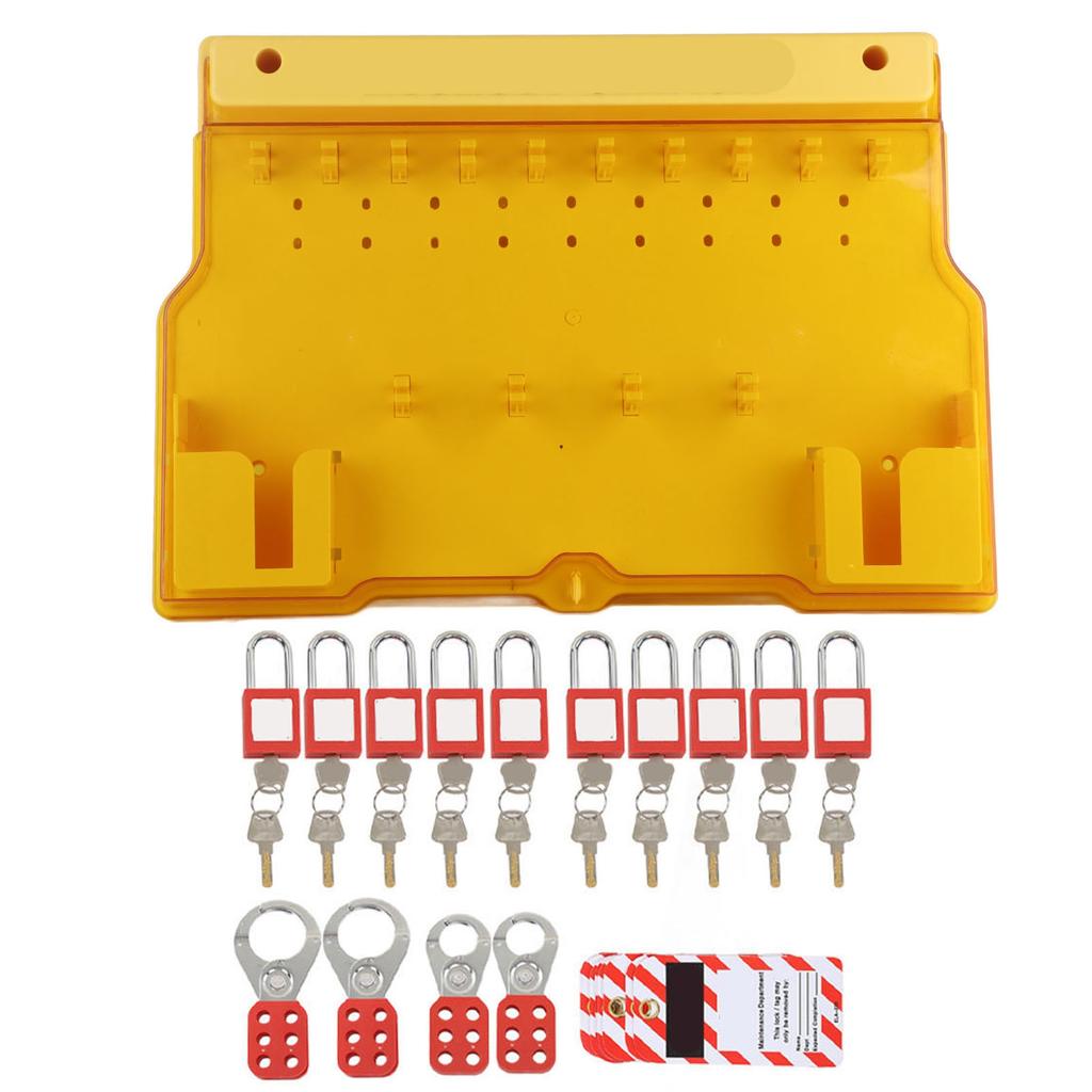 Lockout Tagout Station 10 Padlock 20 Key 10 Tag 4 Buckle Lockout Station with Cover