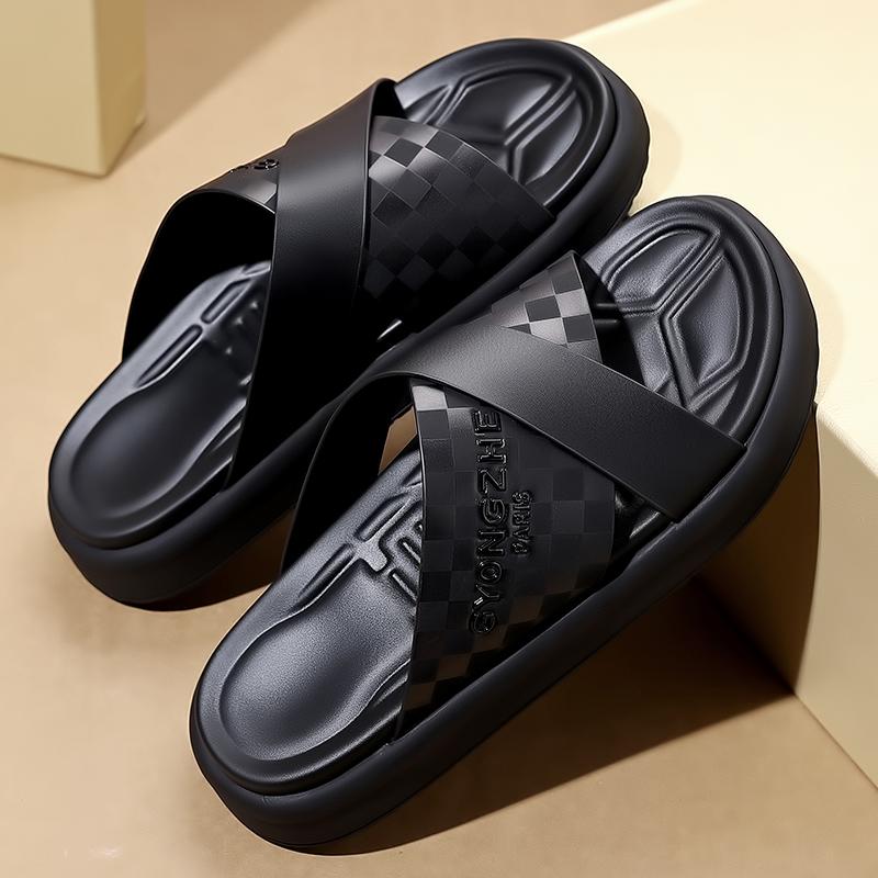 Fashion Street Style Men Slippers Outdoor Sandals Comfy Beach Flatws Soft Slides Summer Casual Shoes Quick Dry Male Half Drag Flip Flops