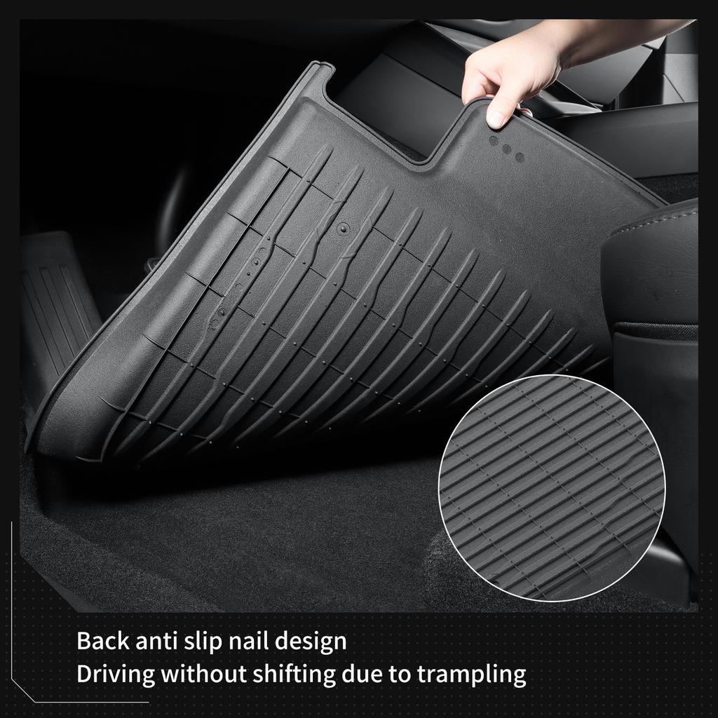 LUCKEASY Left Drive Car Floor Mats for Tesla Model Y Juniper Launch/Y Standard 2025 2026 TPE Foot Mat Protective Cover Black
