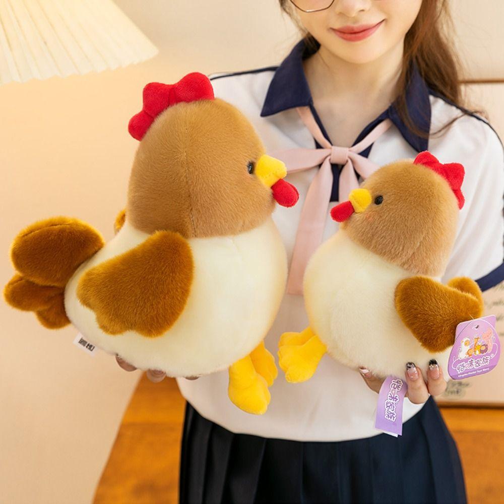 PP Cotton Filled Chicken Plush Doll Realistic Looking Rooster Hen Plush Toy Home Decor