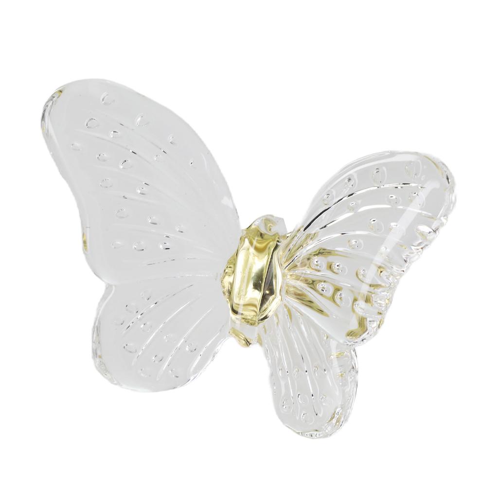 Glass Butterfly Drawer Knobs with Metal Mounts for Dressers Bathroom Cabinets Closets and Home Furniture Decoration