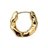 Metal Texture Small Circle Earrings Gold Earrings Women Geometric Irregular Design Ear Studs Accessories