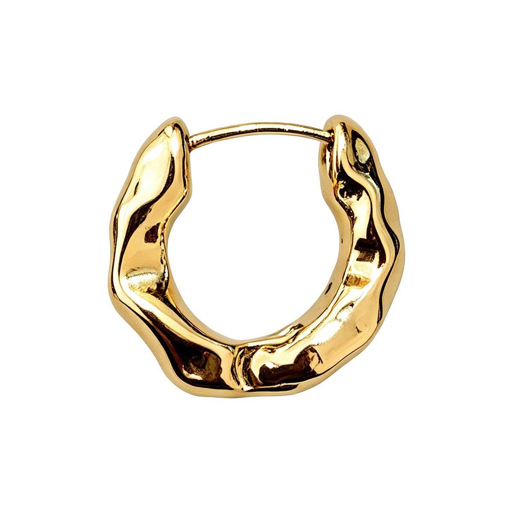 Metal Texture Small Circle Earrings Gold Earrings Women Geometric Irregular Design Ear Studs Accessories