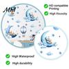Haze Blue Bedroom Decor 2Pcs Starry Sky Bear Wall Stickers, Cartoon Moon Hot Air Balloon Decals, Baby Nursery Decals Peel And Stick Art Decors for Kid
