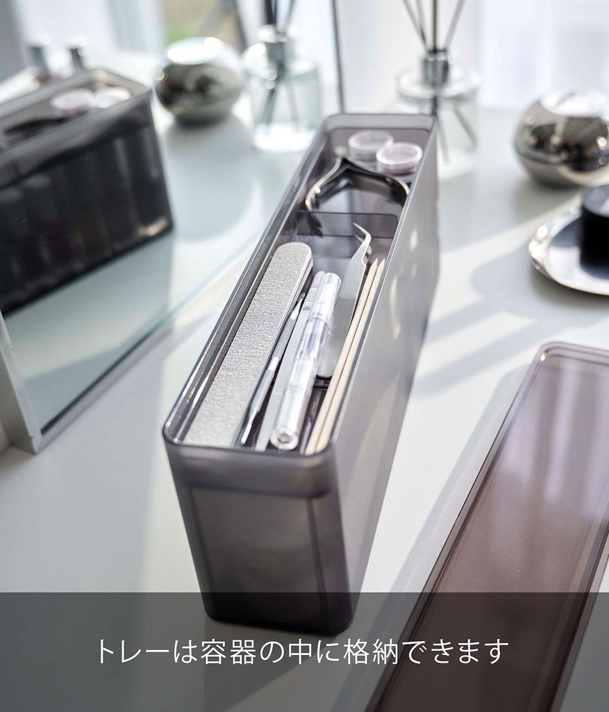 Yamazaki Jitsugyo 8063 Кейс для хранения ногтей, черный, Ш33 x x В12 см, башня, большая емкость, для хранения средств по уходу за ногтями, для хранения лака для ногтей, прибл.. Д7.7