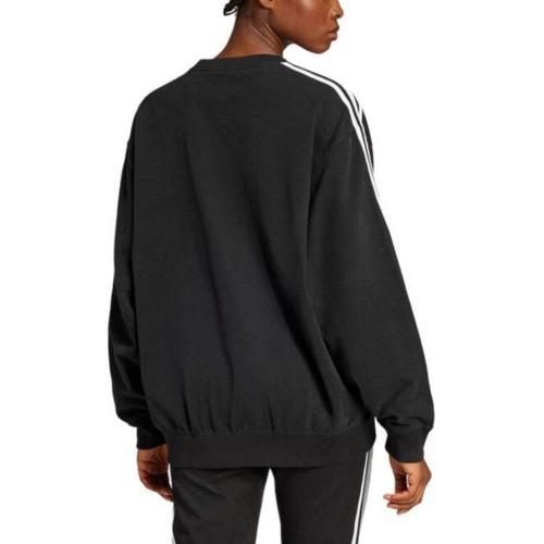 adidas Originals Свободный спортивный свитшот с круглым вырезом и полосками для женщин, Черный