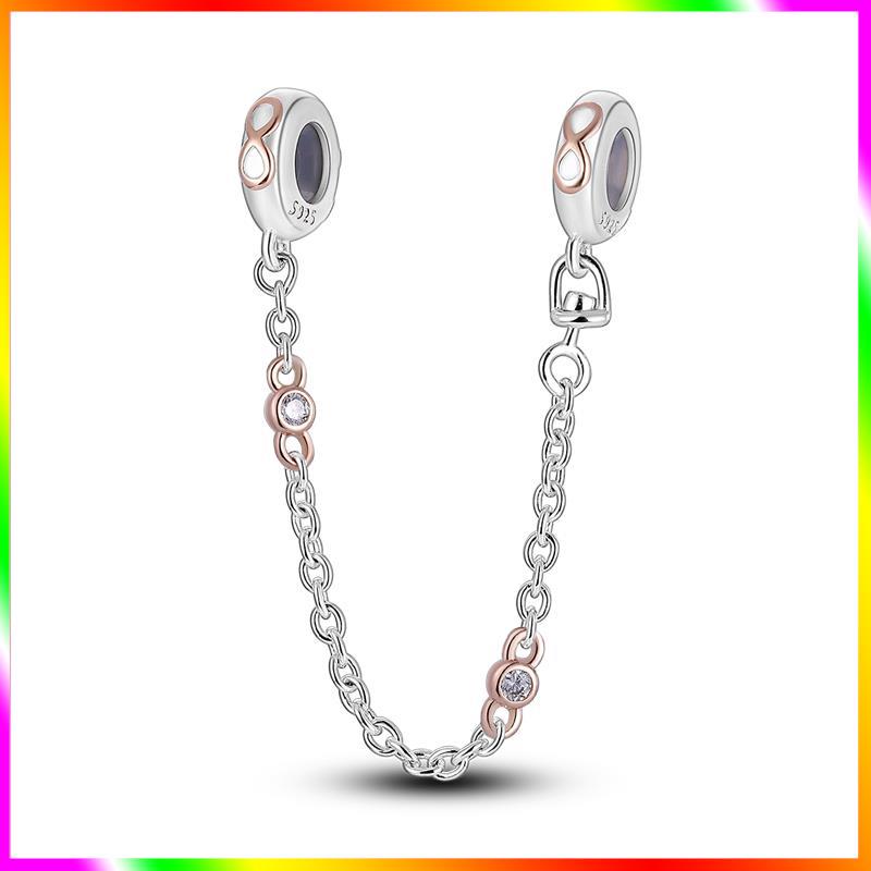 Новинка Шарм-бусина с цепочкой безопасности Звезда Луна Демонический глаз Подходит для оригинального браслета-шарма из стерлингового серебра 925 пробы Женские изысканные украшения