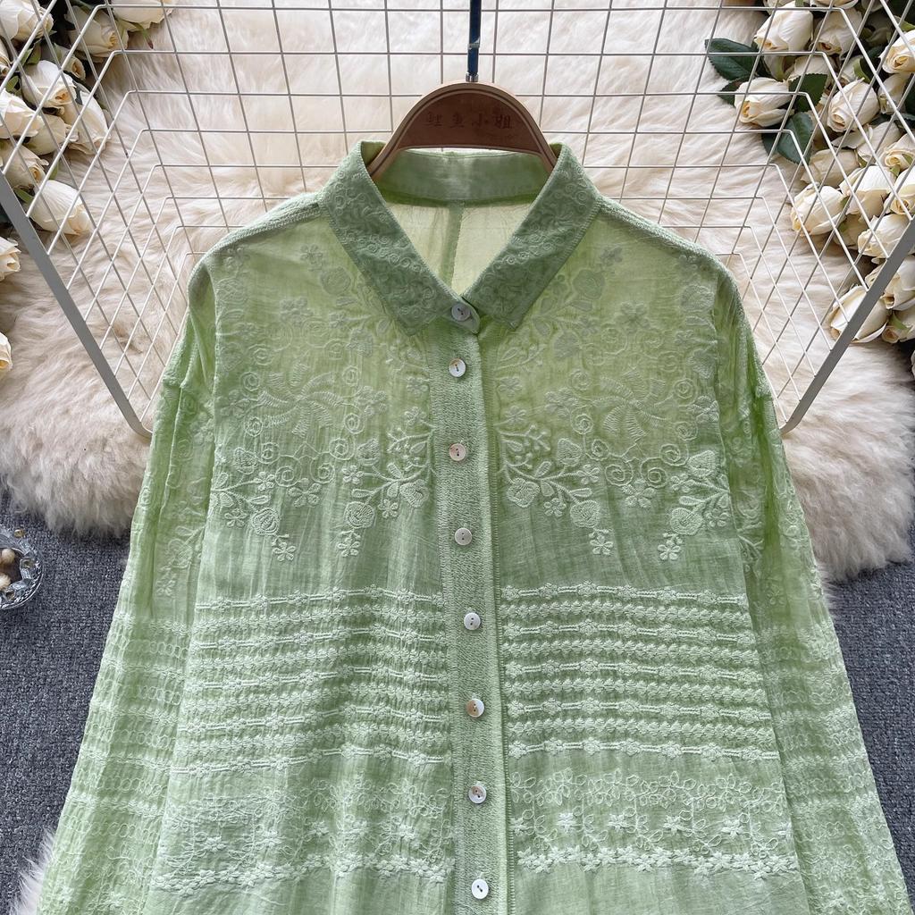 Dimanaf 2025 Весна Рубашка Женская Кружевная Блузка Короткий Рукав Модные Топы Футболки Свободные Белые Зеленые Футболки Новые