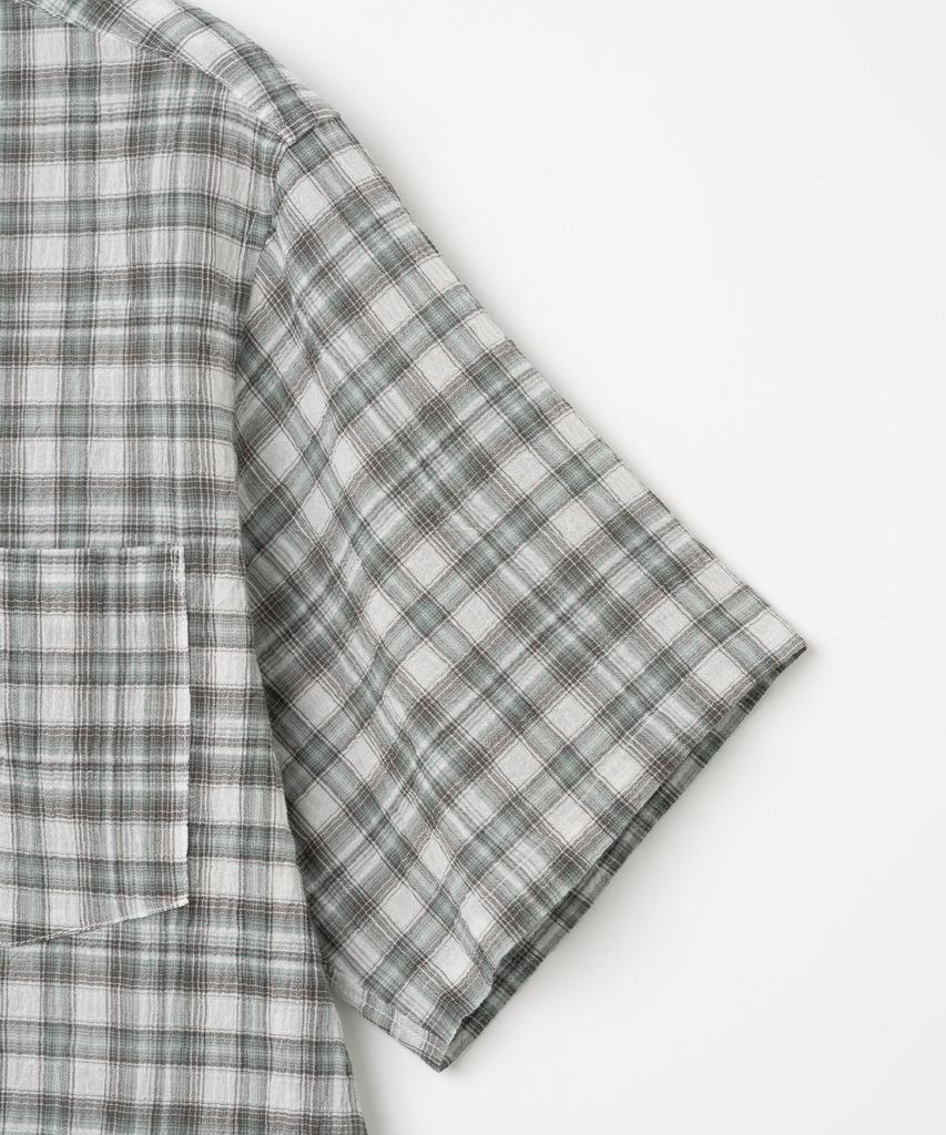 MILLO ARCHIVE Ombre Check Half Shirt [Grayish Green]
