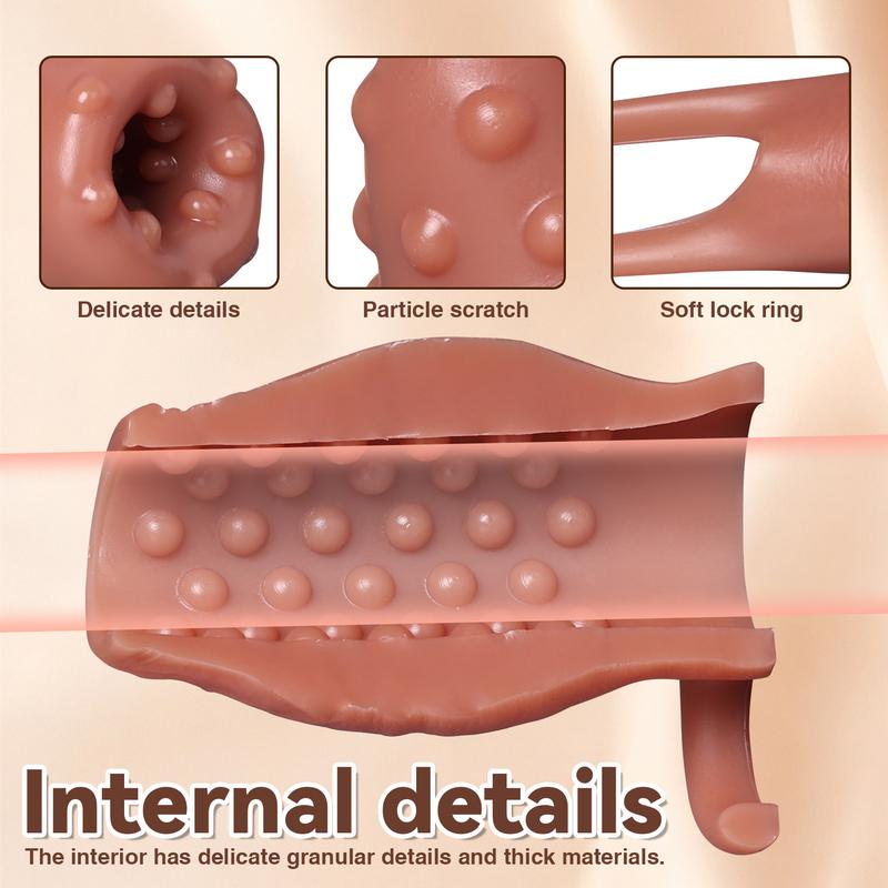 Thicken Cock Sleeve Lock Sperm Penis Ring Adult Men Sex Toys Enlarged Soft Silicone Dildo Dick Sleeve Enlargement Sex Toy Male