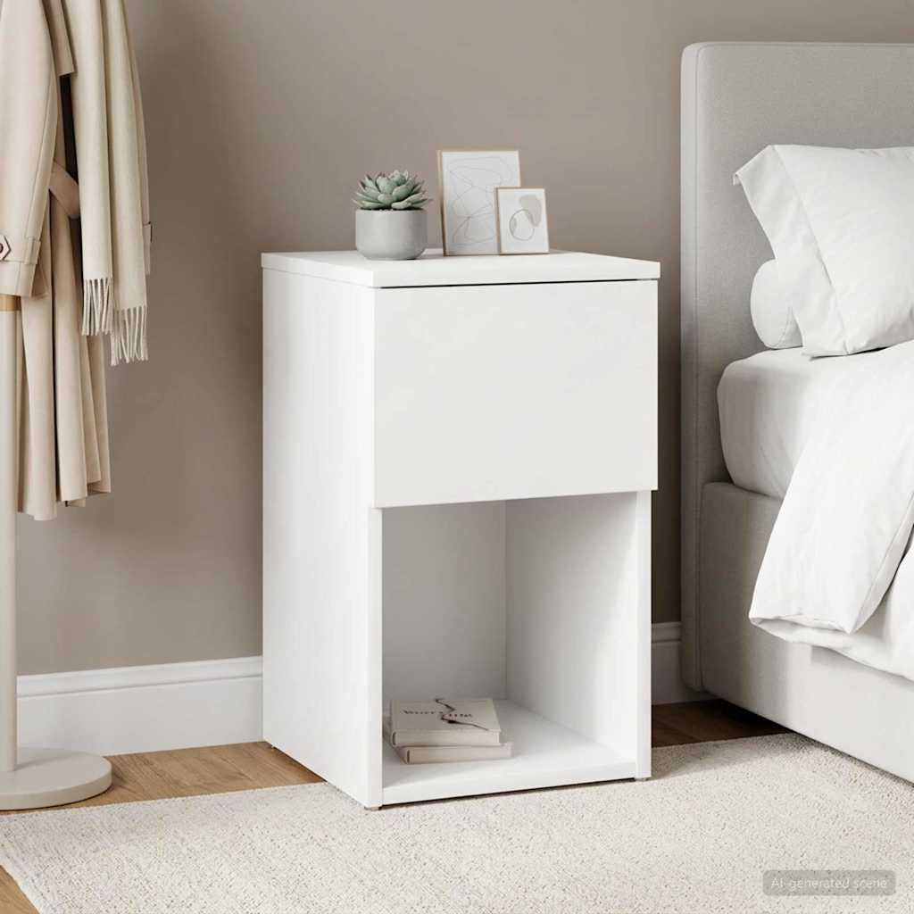 Bedside Cabinet in White 29 x 31.5 x 49 cm Particleboard