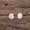 Rose Chalcedony Gemstone 925 Sterling Silver Jewelry Handmade Oval Studs 0.54" EE-151-16