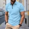Men's Shirt Polo Casual Zip Short Sleeve Fashion Casual Zipper Summer Spring Regular Fit 3D Naked Color Print Shirt
