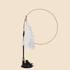 Cat Wand Feather Toy Interactive Cat Feather String Teaser with Suction Cup