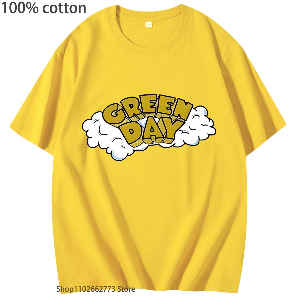 G-green Day Футболка с принтом рок-группы Женские Скейт-графика Мужская одежда Топы с принтом рок-группы Хлопковая летняя рубашка
