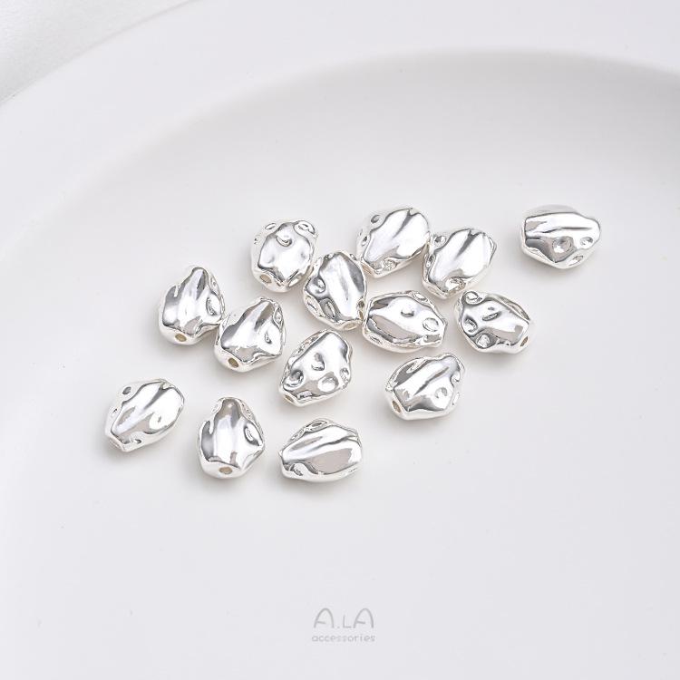 Сохраняющие цвет медные с серебряным покрытием 925 пробы неровные разделительные бусины для жемчужных украшений в стиле барокко своими руками