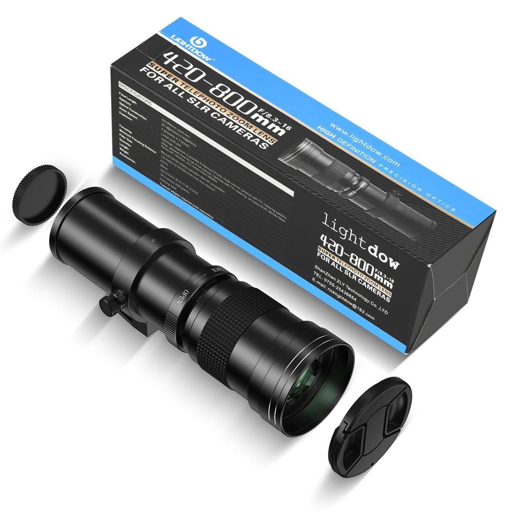 Совместимый с Nikon Nikkor телеобъектив Lightdow 420-800 мм F/8.3 телеобъектив с зумом Совместимый с байонетом F Nikon D5500 D3300 D3200 D5300 D3400 D7200 D750