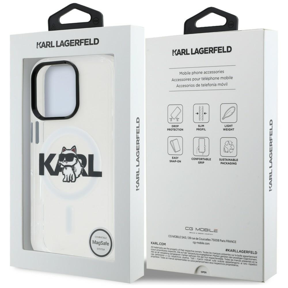 Karl Lagerfeld IML Choupette Sketch Logo MagSafe Case for iPhone 16 Pro Clear