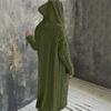 Women's Cardigan Solid Color Hooded Long Personality Sweater Jacket